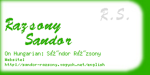 razsony sandor business card